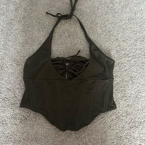 Dark Green Corset Top
